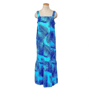 Liz Claiborne Dress NWT Maxi Hawaiian Linen Sleeveless Panel Blue Size Small